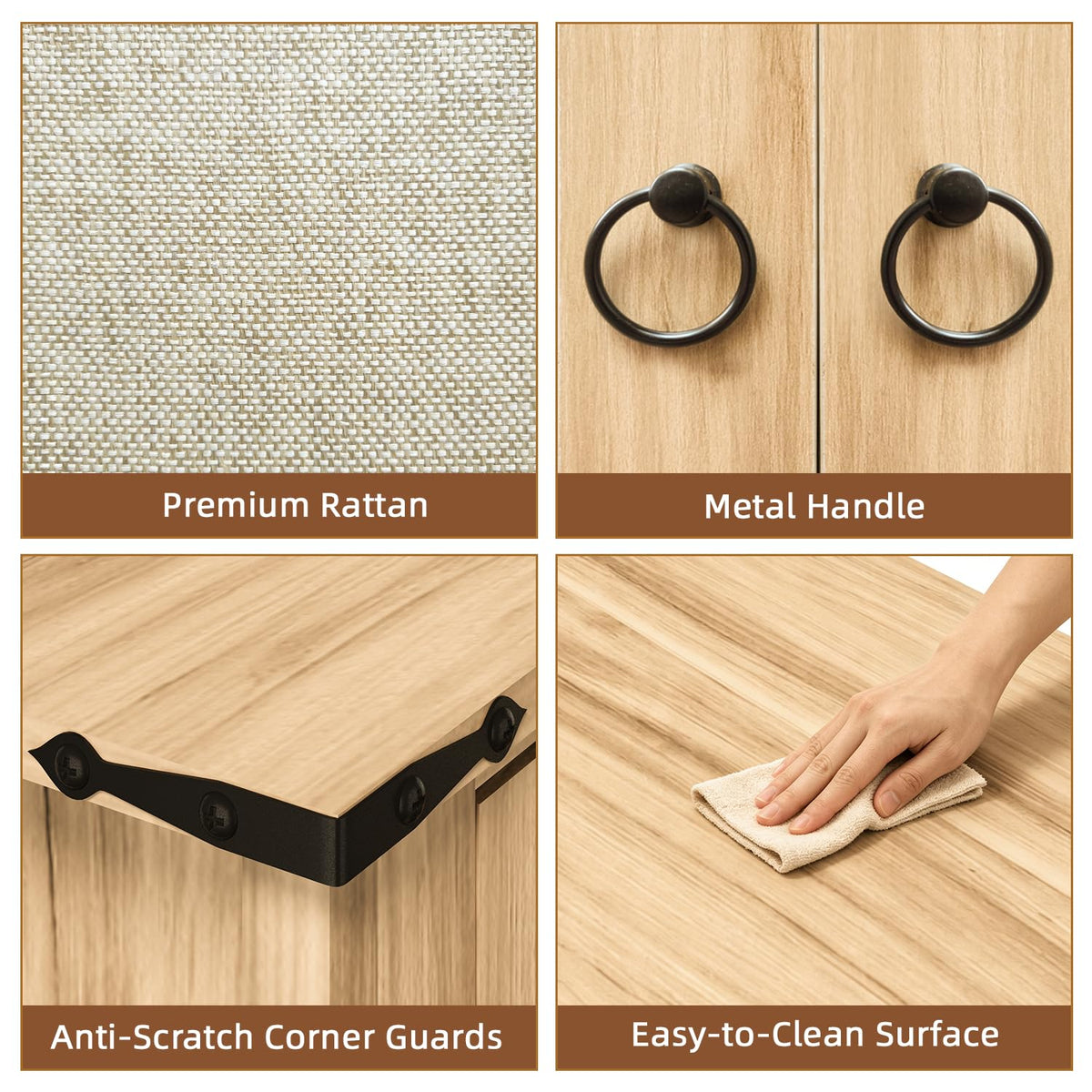 HOMREST rattan cabinet with storage gallery
