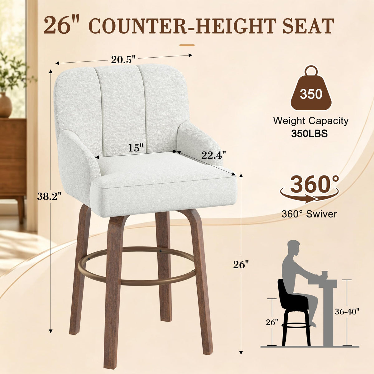 HOMREST swivel counter height bar gallery