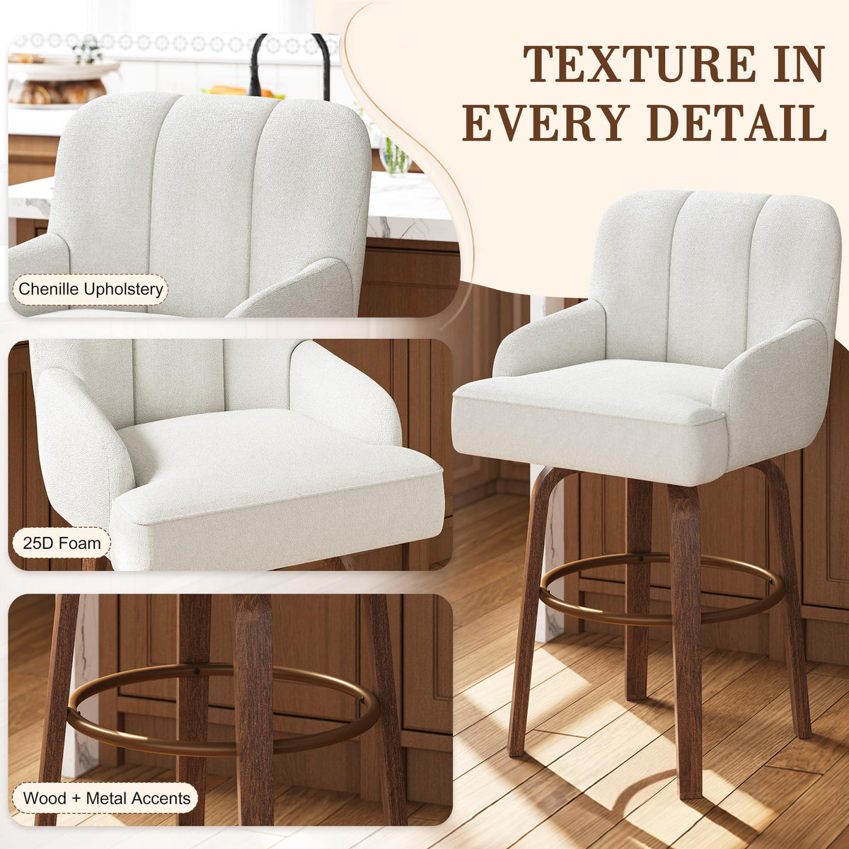 HOMREST swivel counter height bar gallery