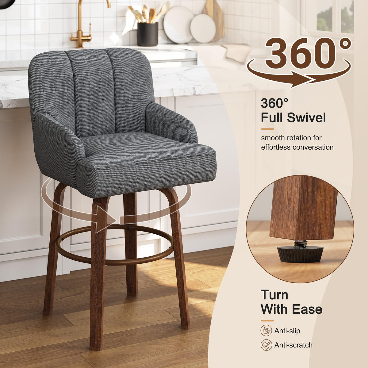 HOMREST swivel counter height bar gallery