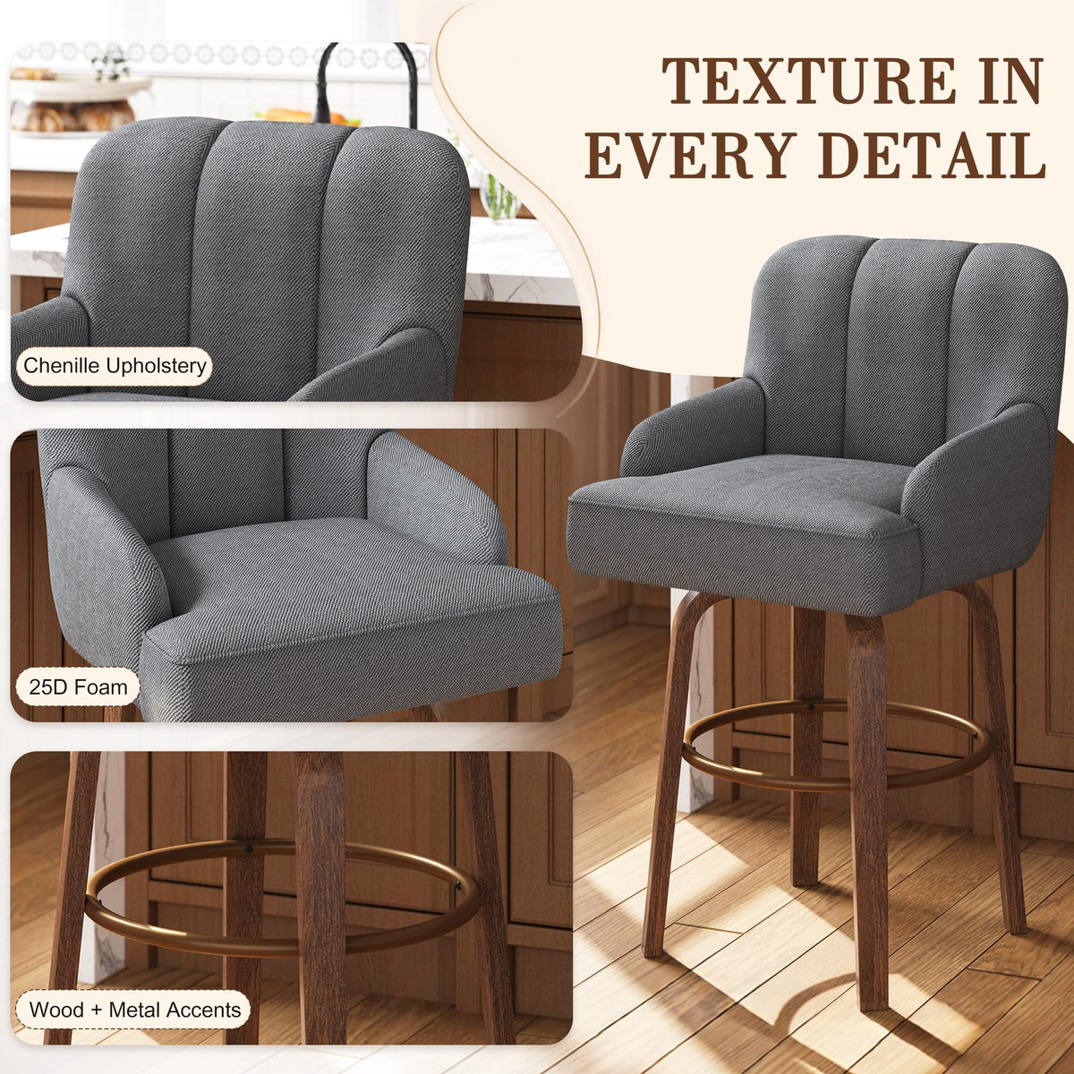 HOMREST swivel counter height bar gallery