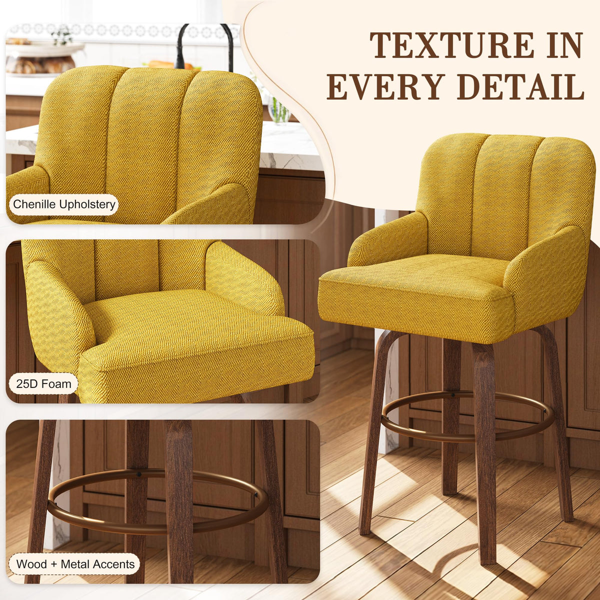 HOMREST swivel counter height bar gallery