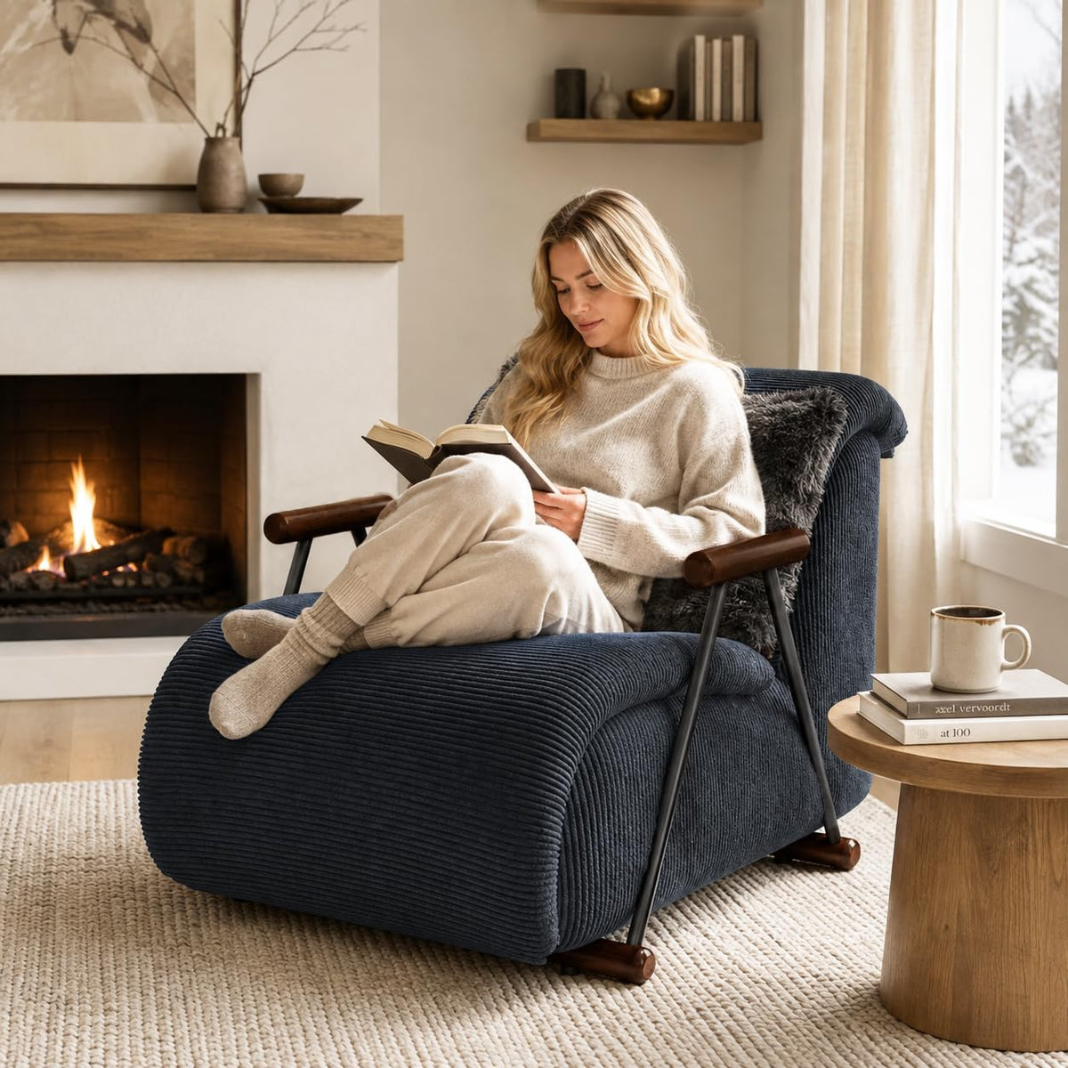 HOMREST vintage corduroy accent chair main