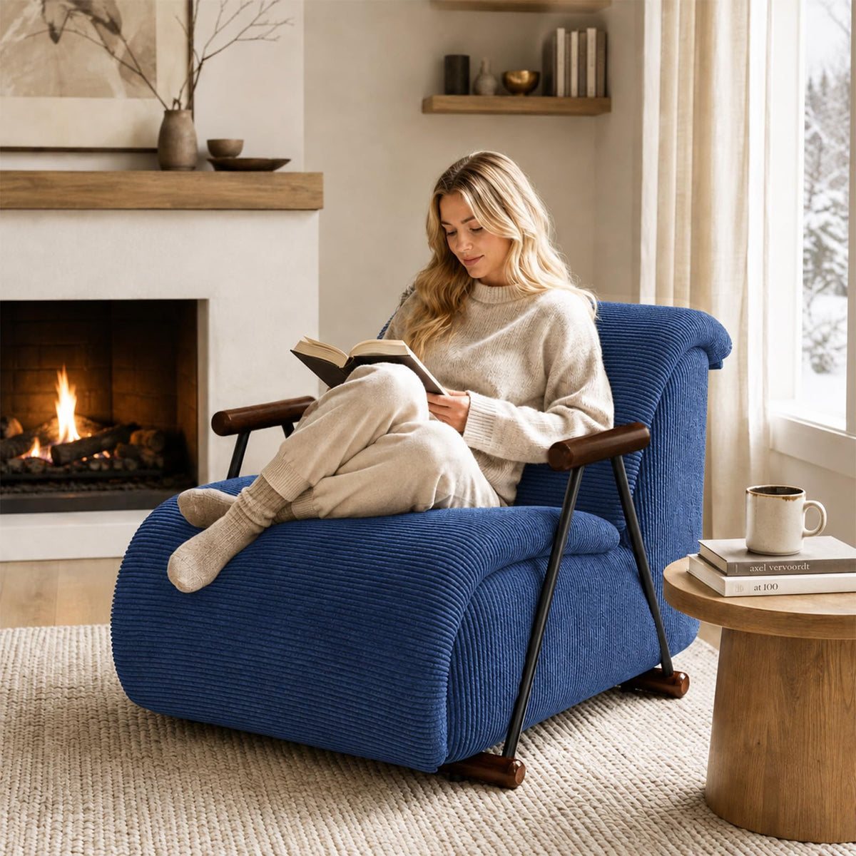 HOMREST vintage corduroy accent chair main