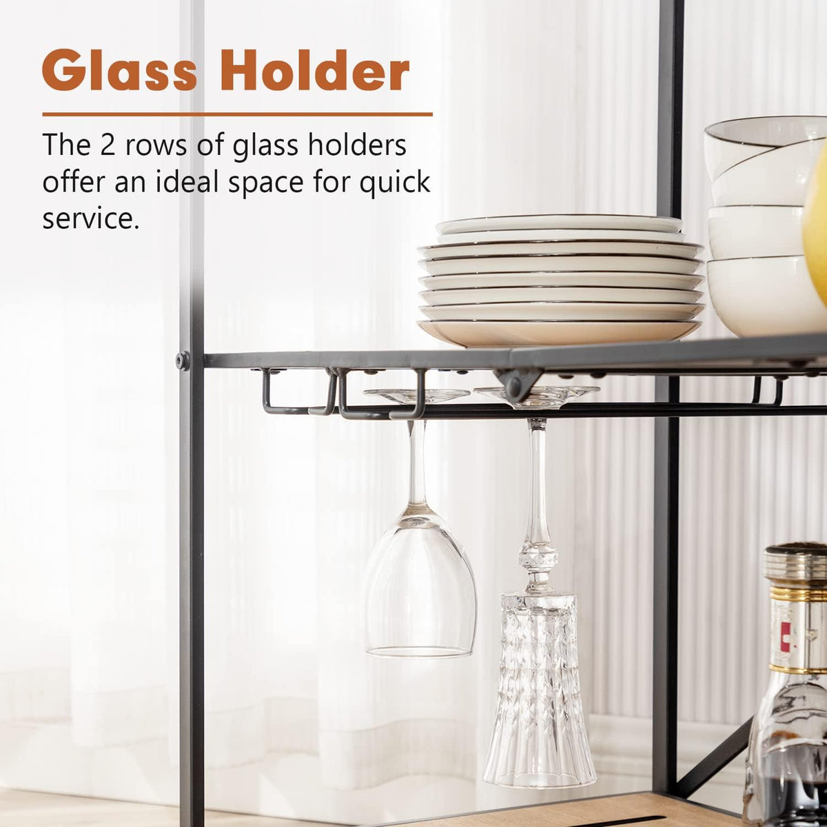 HOMREST folding bar cart kitchen gallery