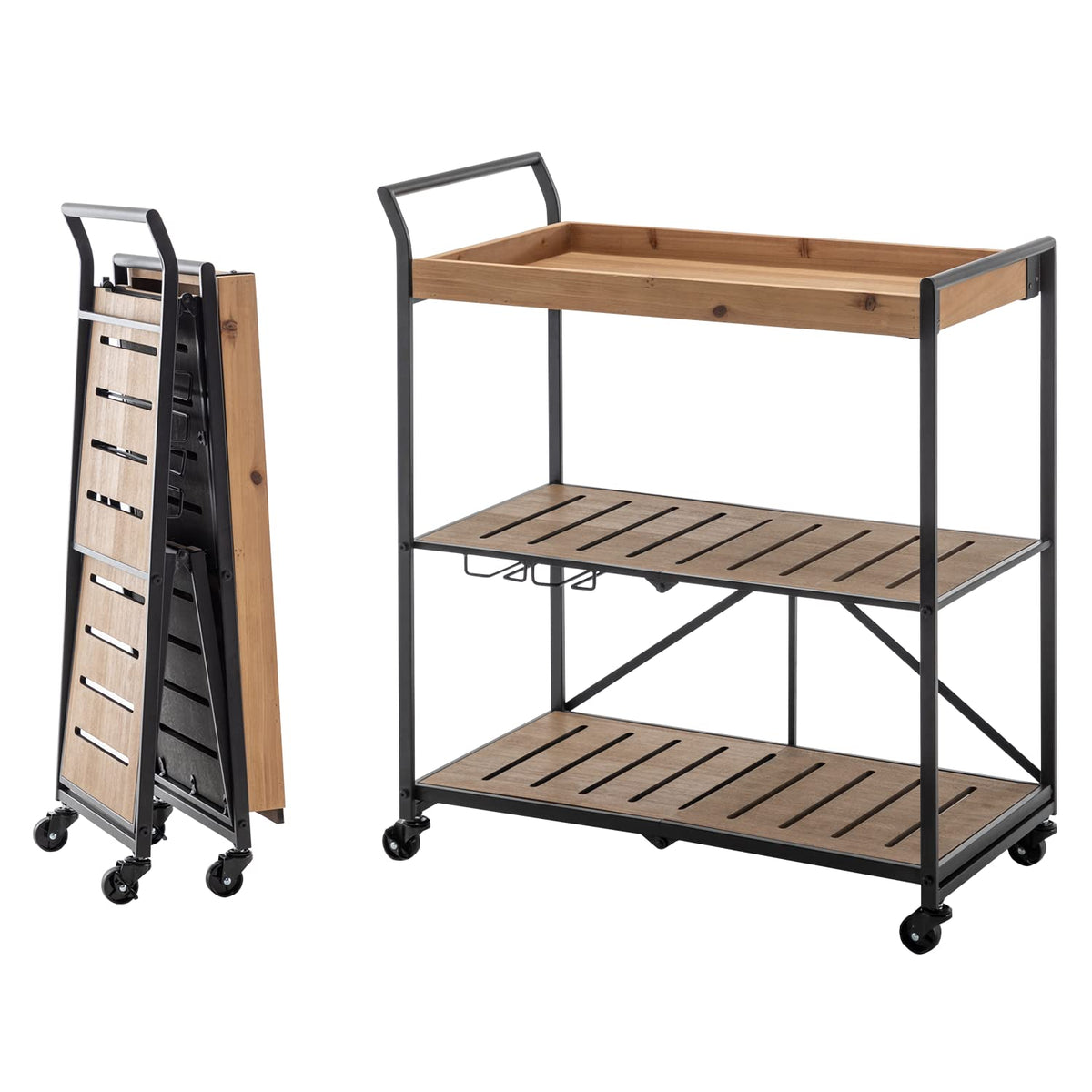HOMREST folding bar cart kitchen main