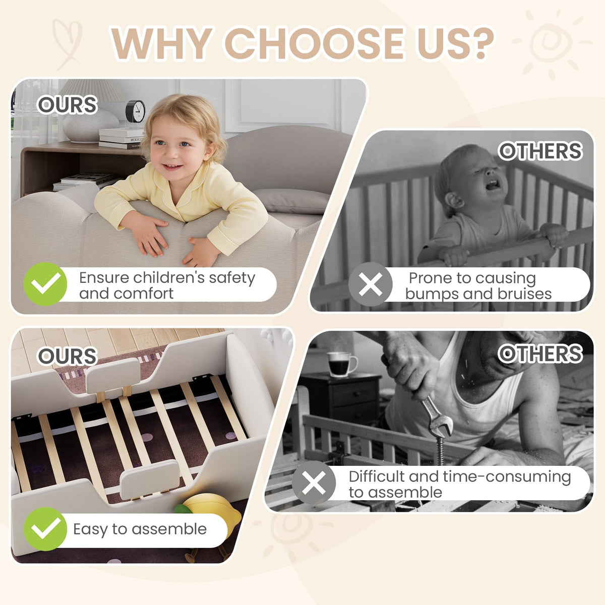 HOMREST toddler bed reinforced 10 gallery