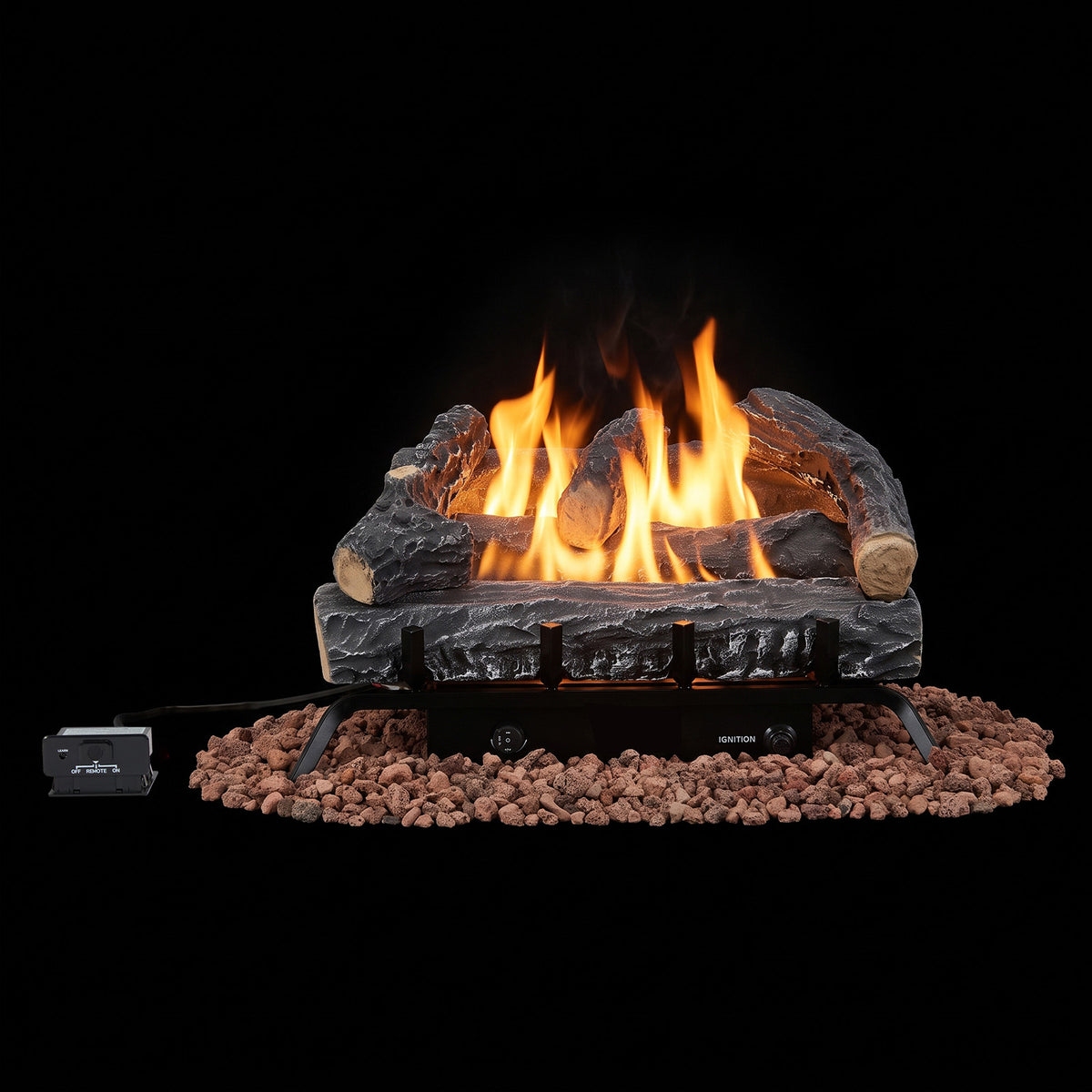 HOMREST 20 inch ventless propane fireplace logs black product image 1