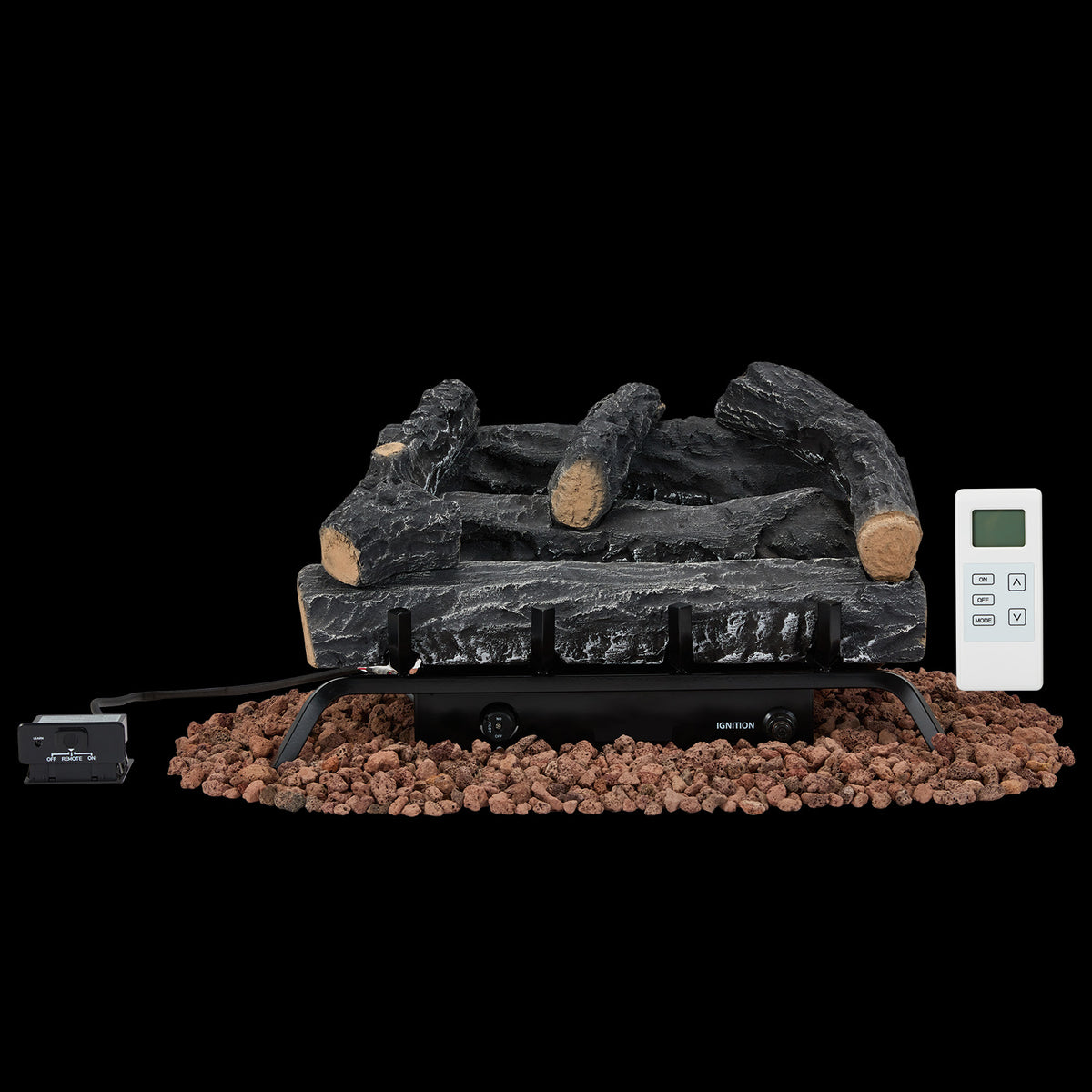 HOMREST 20 inch ventless propane fireplace logs black product image 2