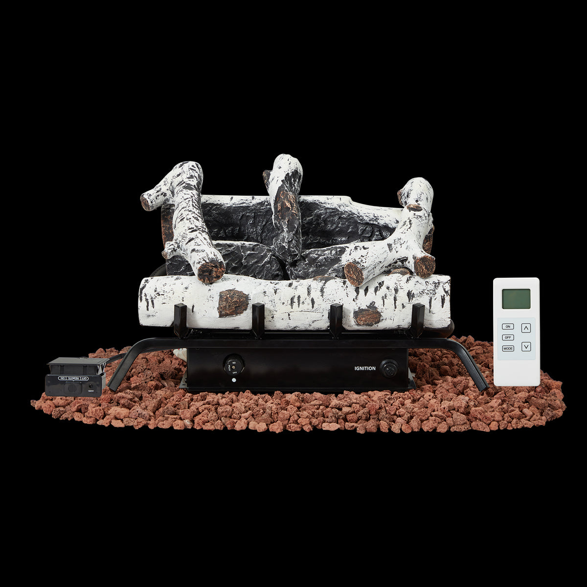 HOMREST 20 inch ventless propane fireplace logs white product image 2