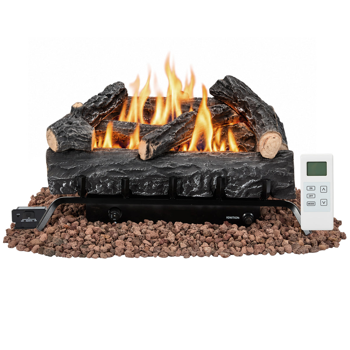 HOMREST 24 inch black natural gas ventless fireplace logs product image 3