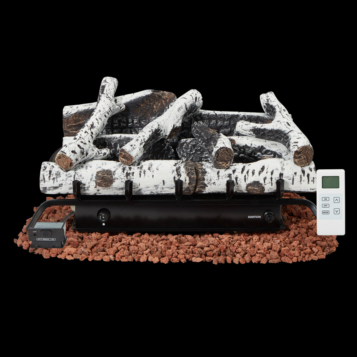 HOMREST 27 inch ventless propane fireplace logs white product image 2