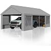HOMREST 12x24 gray heavy duty carport product image 3