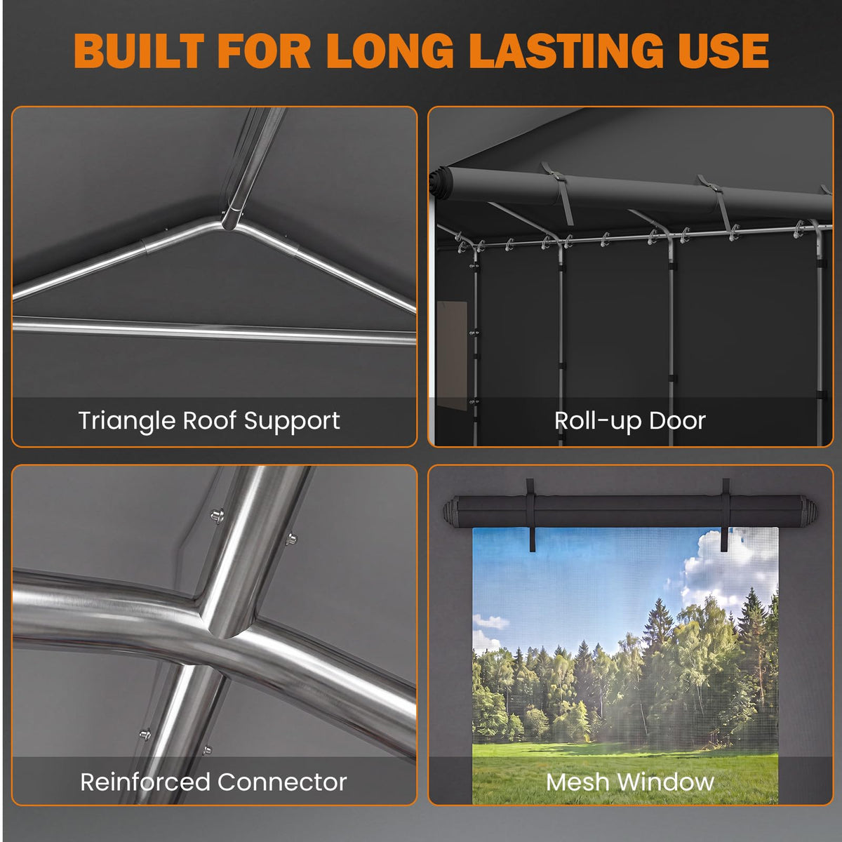 HOMREST 13x24 gray heavy duty carport product image 7