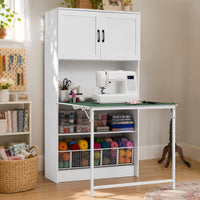 Folding Table with Storage Cabinet