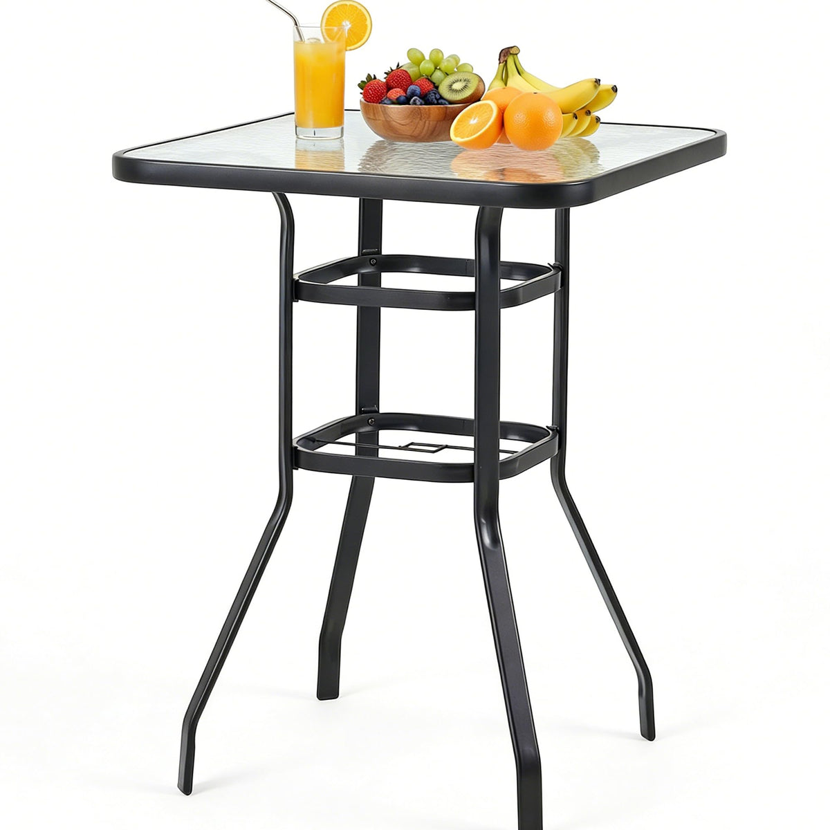 HOMREST 40 inch black patio bar table product image 1