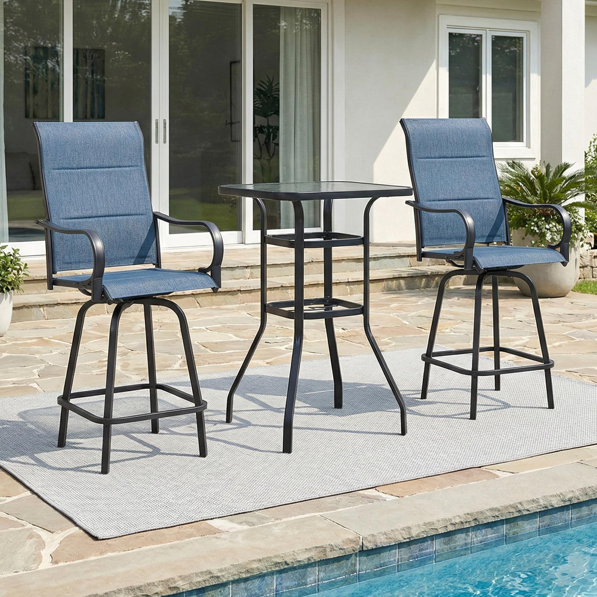 HOMREST 40 inch black patio bar table product image 2