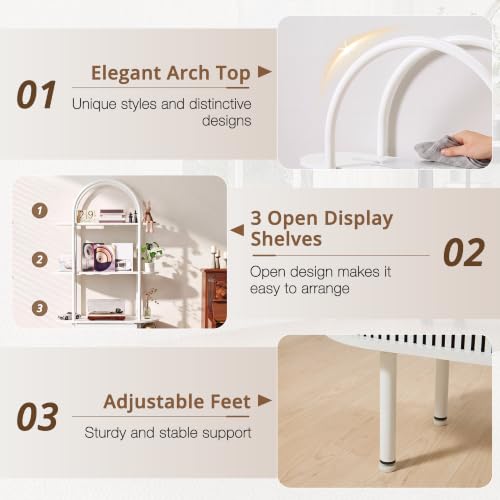 HOMREST arched bookshelf 71 tall gallery