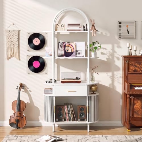 HOMREST arched bookshelf 71 tall gallery