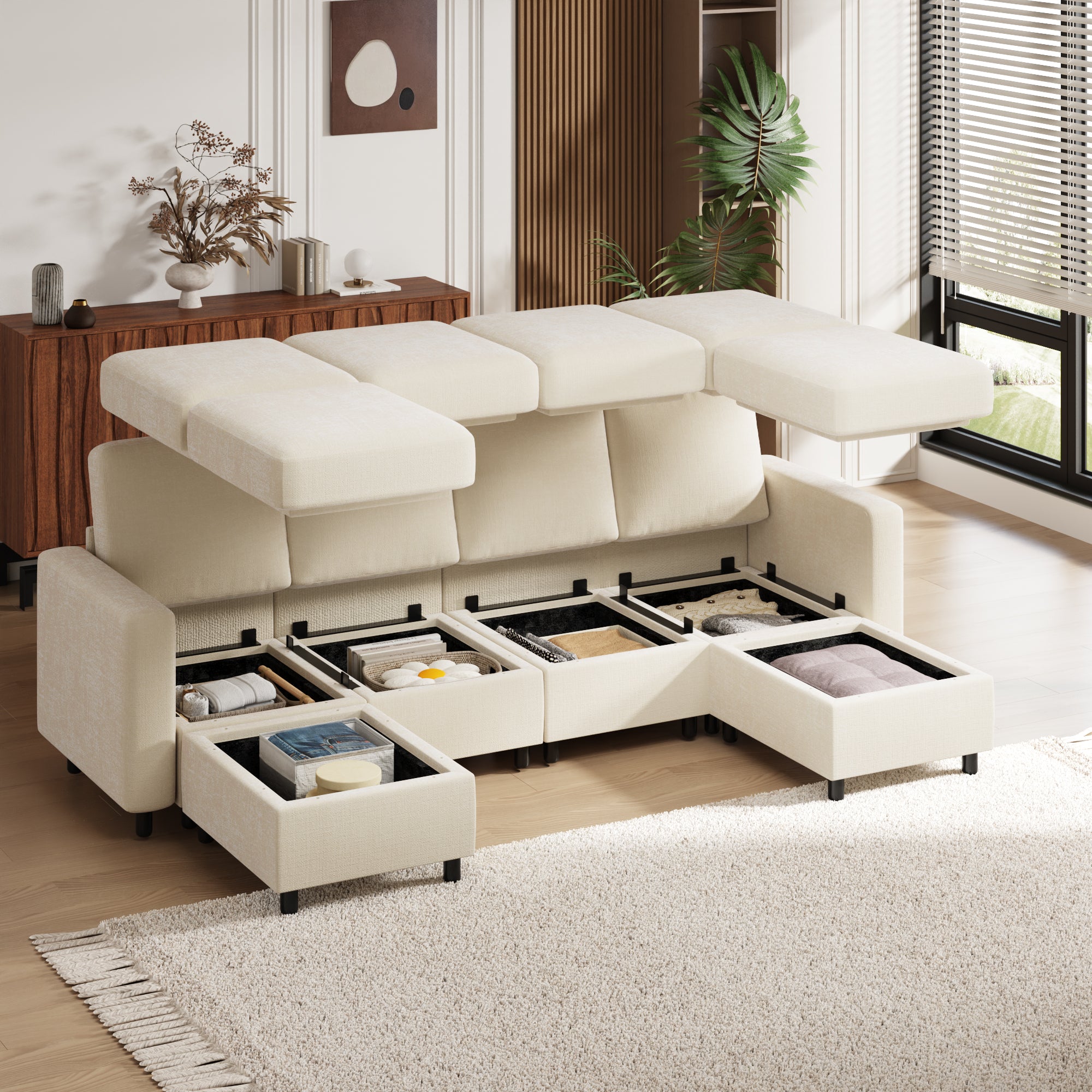 After-Sales Purchase Only – 6  Piece Modular Sectional Couch Box A and Box B