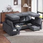 Homrest 6 Piece Modular Sectional Couch with Storage for Living Room, Dark Gray