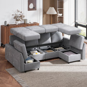 Homrest 6  Piece Modular Sectional Couch with Storage for Living Room, Light Grey