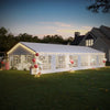 HOMREST 20x40ft Party Tent Outdoor Wedding Tent Heavy Duty Large Canopy Carport With Removable Sidewalls 2 Roll Up Doors 5 Storage Bags White