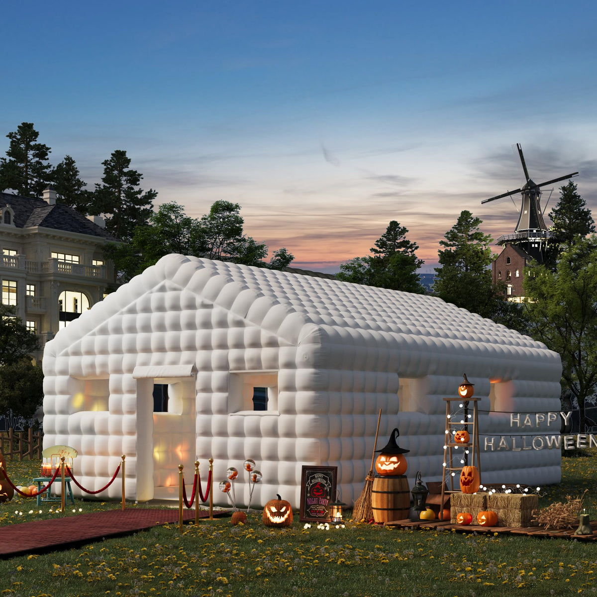 HOMREST 30x20x13 ft inflatable nightclub white product image 1