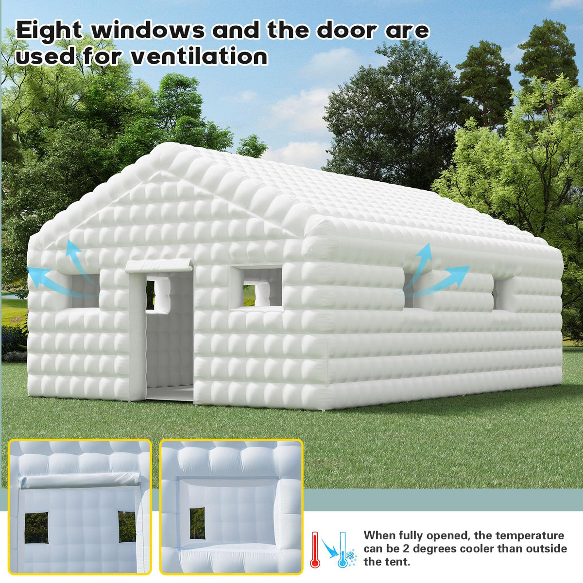 HOMREST 30x20x13 ft inflatable nightclub white product image 5