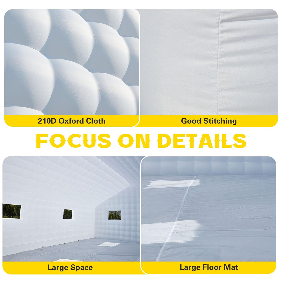 HOMREST 30x20x13 ft inflatable nightclub white product image 7