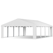 HOMREST 20x30 Ft Heavy Duty Party Tent Gazebo For Events Weddings BBQs Removable Sidewall Windows Storage Bags Included White