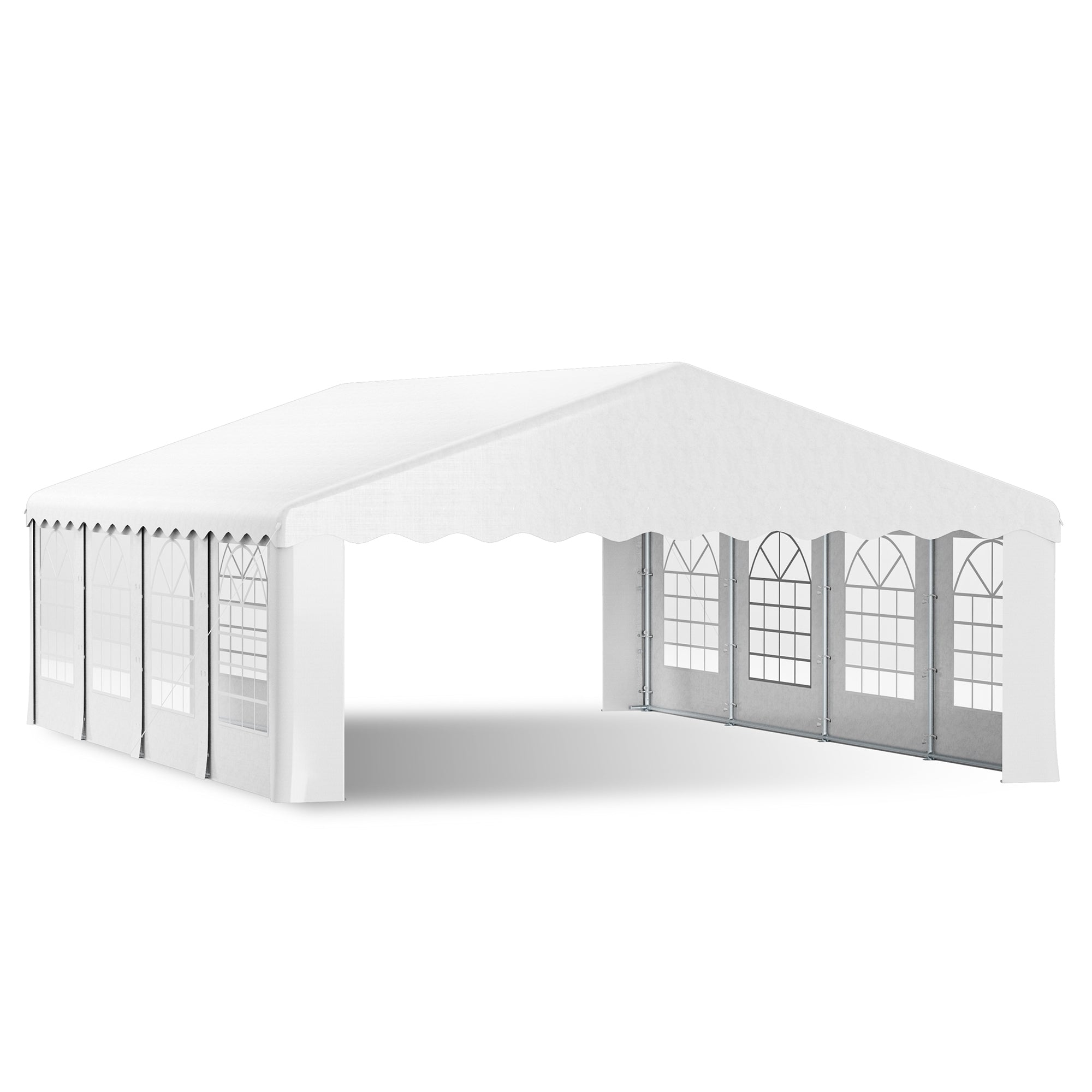 HOMREST 20x30 Ft Heavy Duty Party Tent Gazebo For Events Weddings BBQs Removable Sidewall Windows Storage Bags Included White