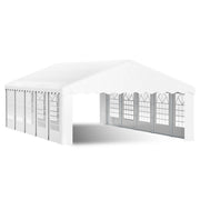 HOMREST 16x32 Ft Heavy Duty Party Tent Gazebo For Events Weddings BBQs Removable Sidewall Windows Storage Bags Included White