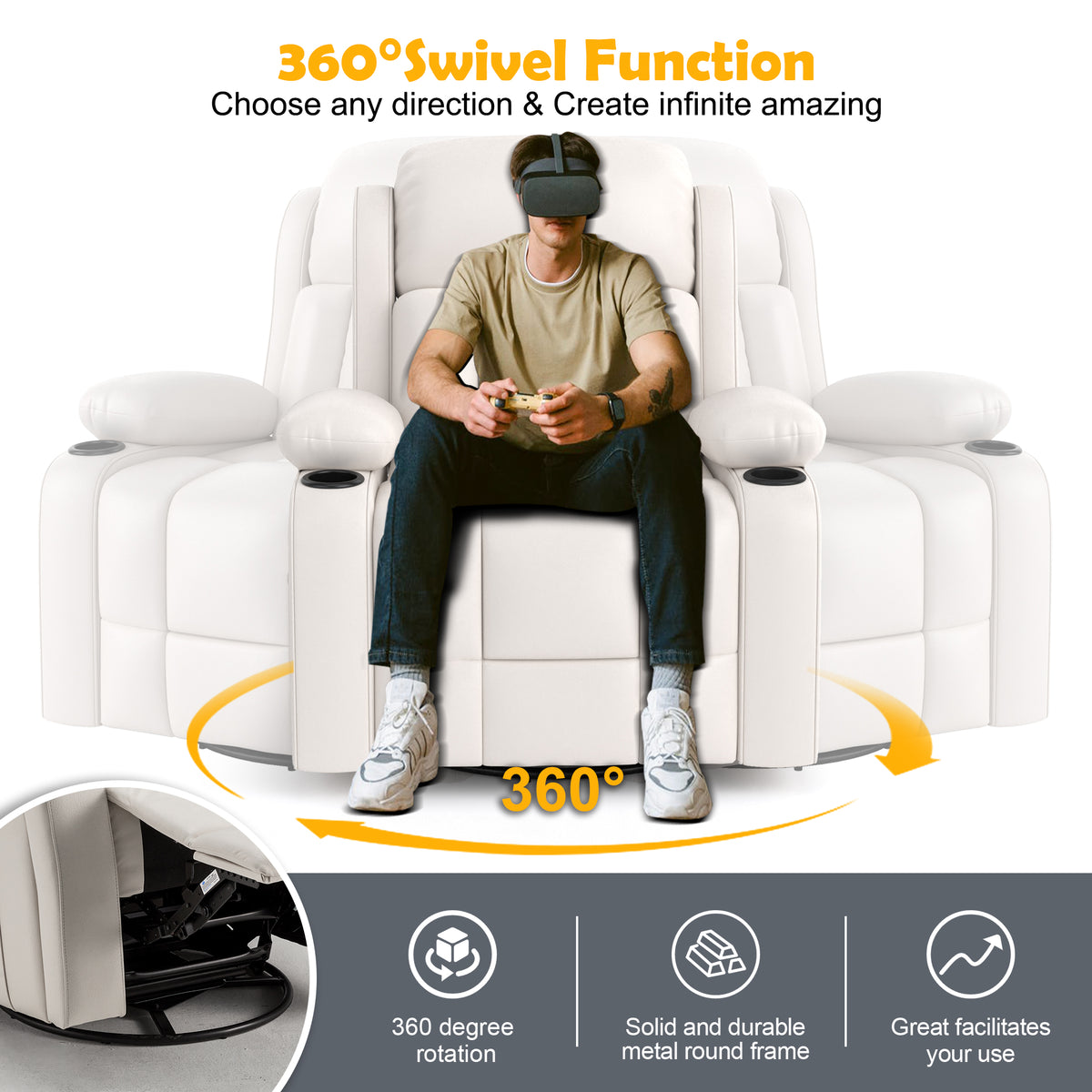 White massage recliner product image 5
