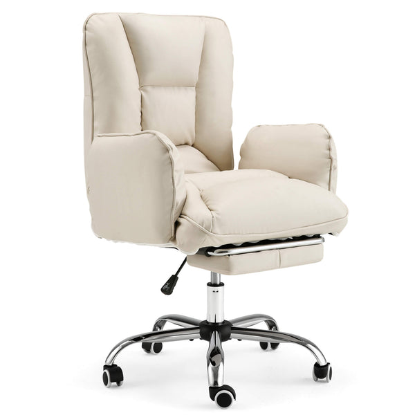 Homrest Ergonomic High Back Office Chair with Footrest and Lumbar Support â Beige