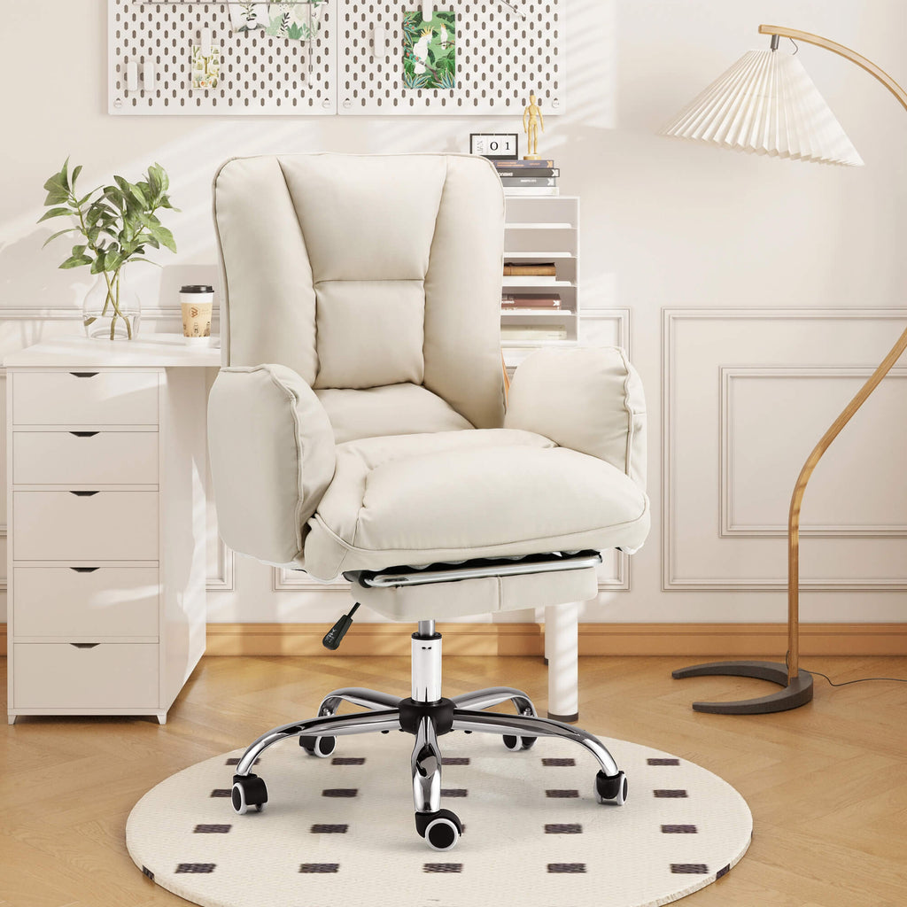 Homrest Ergonomic High Back Office Chair with Footrest and Lumbar Support – Beige
