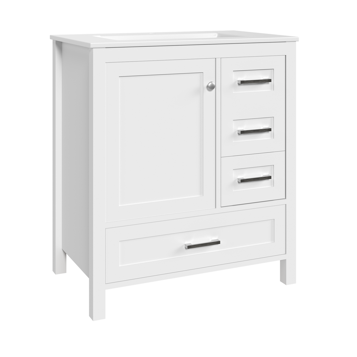 30-inch white bathroom vanity product image 1