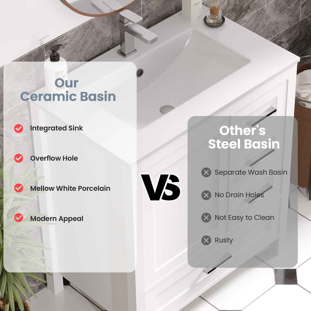 30-inch white bathroom vanity product image 7