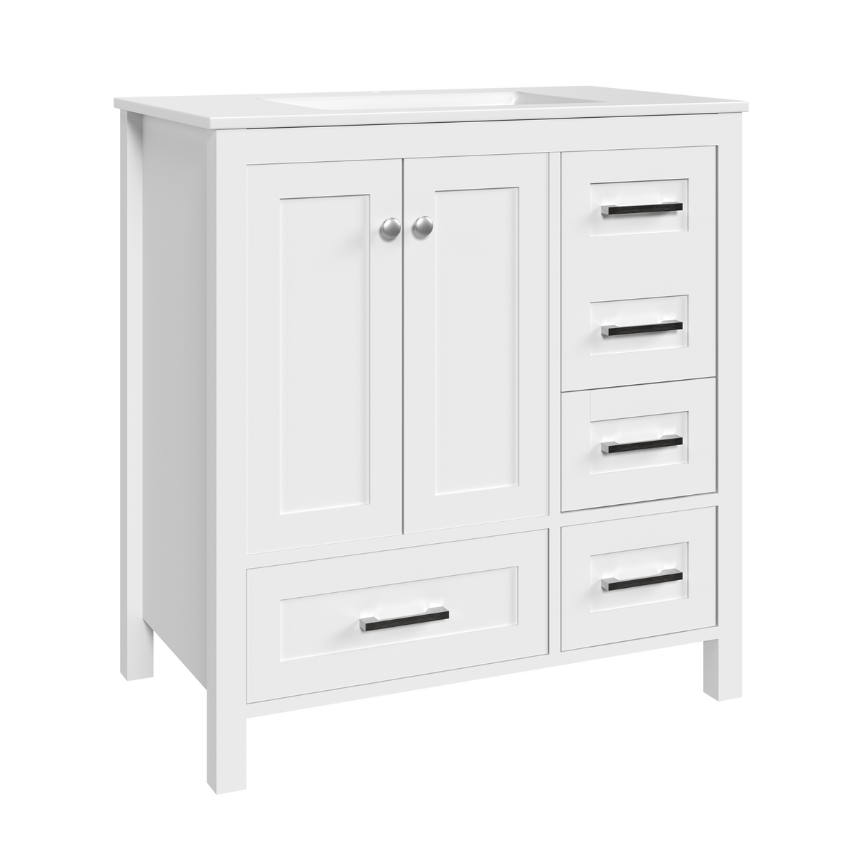 32-inch white bathroom vanity product image 1