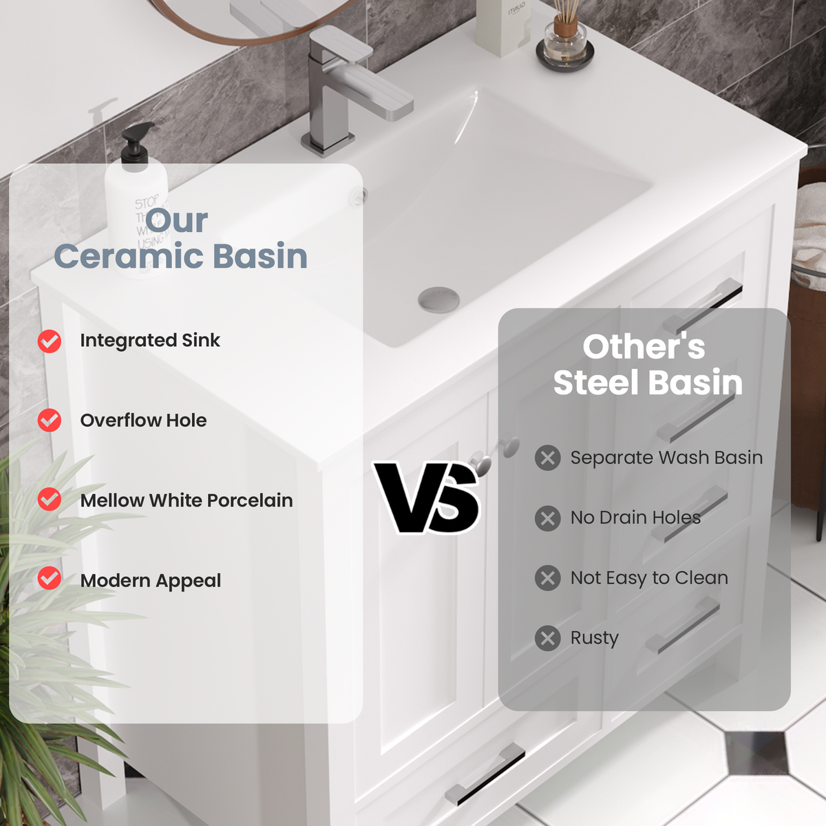 32-inch white bathroom vanity product image 7
