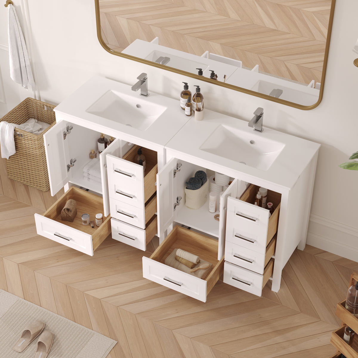 32-inch white bathroom vanity product image 12