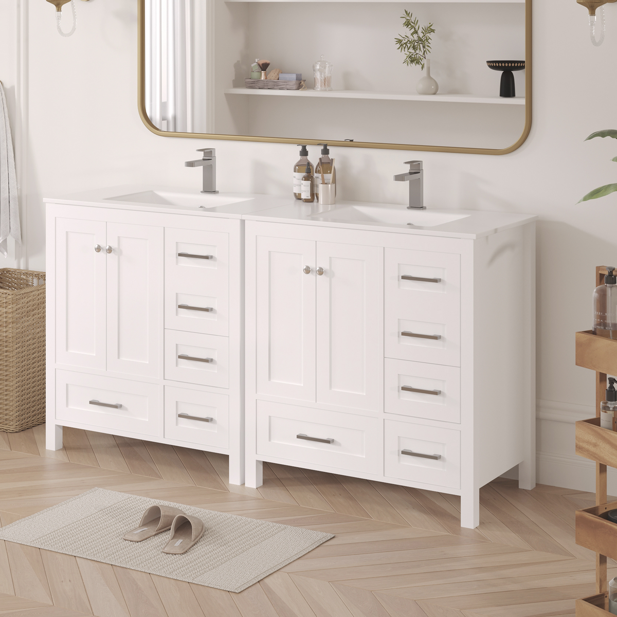 32-inch white bathroom vanity product image 13