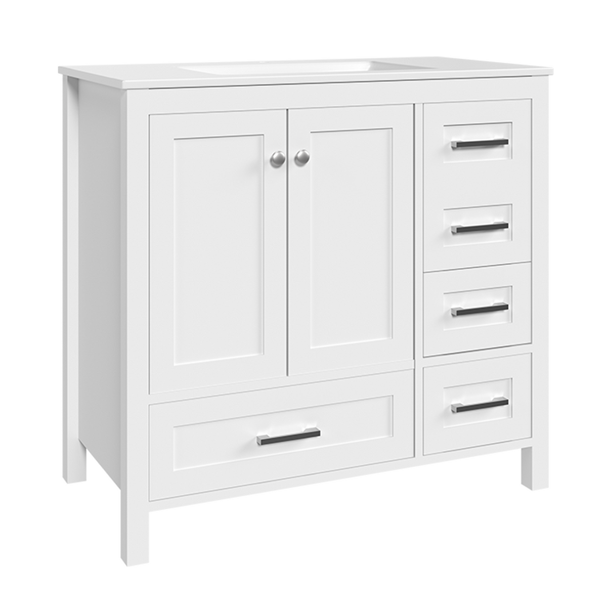 36-inch white bathroom vanity product image 1