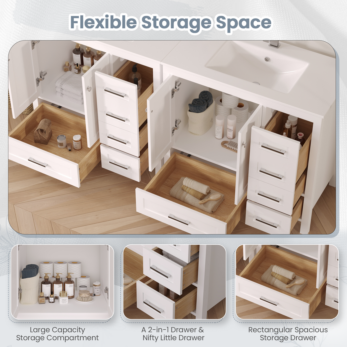 36-inch white bathroom vanity product image 6