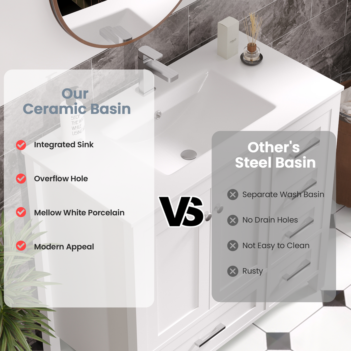 36-inch white bathroom vanity product image 7