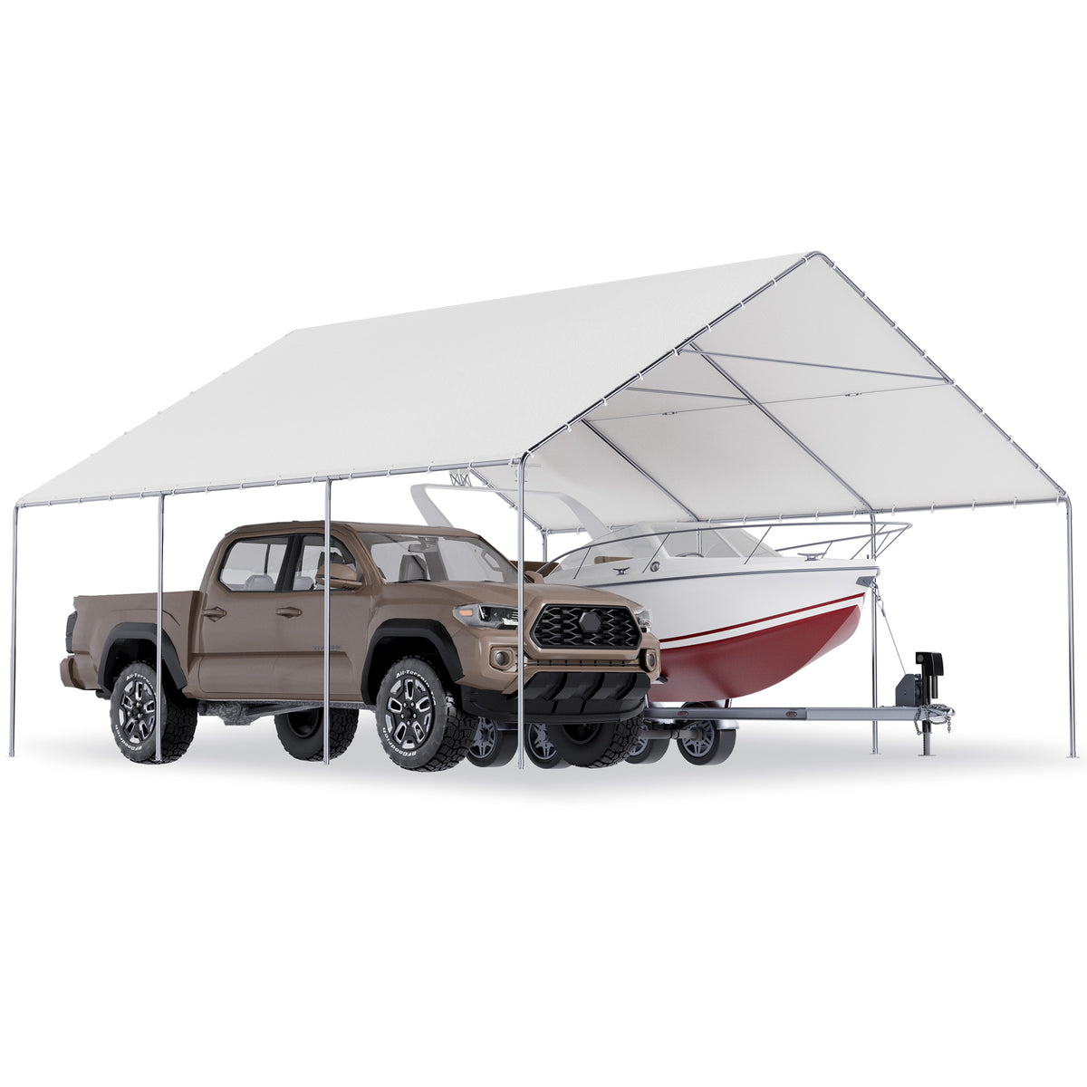 HOMREST 20x20 white metal carport product image 1
