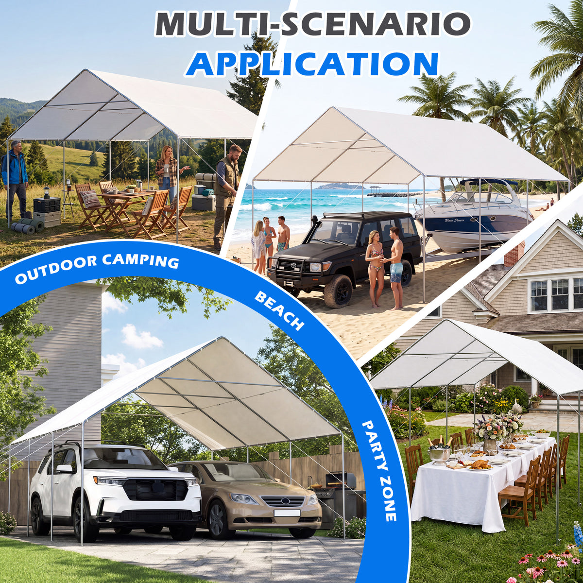 HOMREST 20x20 white metal carport product image 6
