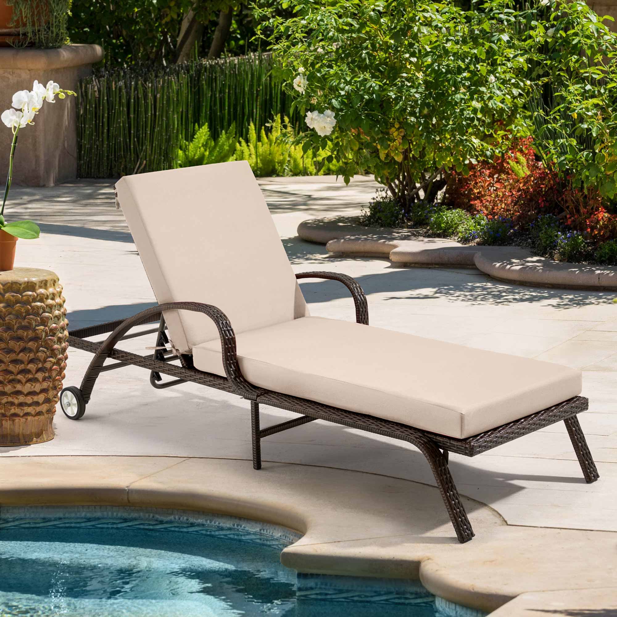 HOMREST Outdoor Lounge Chair Cushion Replacement, Khaki