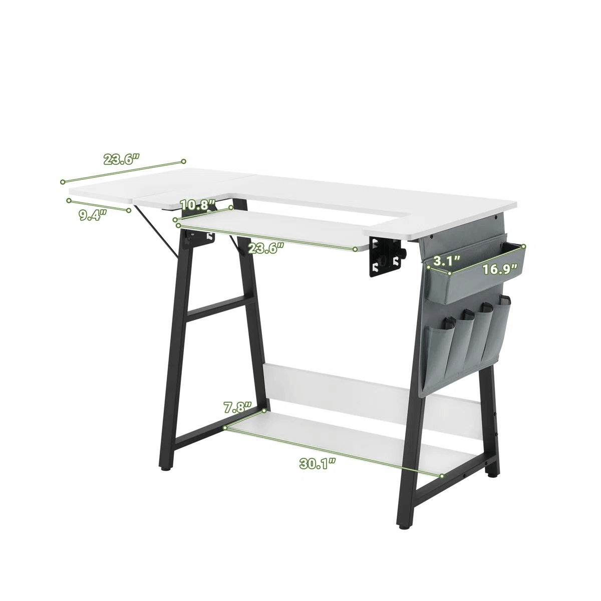 HOMREST 45.5" X 23.6" Sewing Table With Sewing Machine Platform