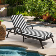 HOMREST Outdoor Lounge Chair Cushion,Waterproof Lounge Cushion Replacement, Black White Stripes